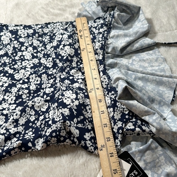 Island Escape Bliss Printed La Flor Ruffled Off-the-Shoulder Tankini Top 6 NEW - Picture 10 of 16